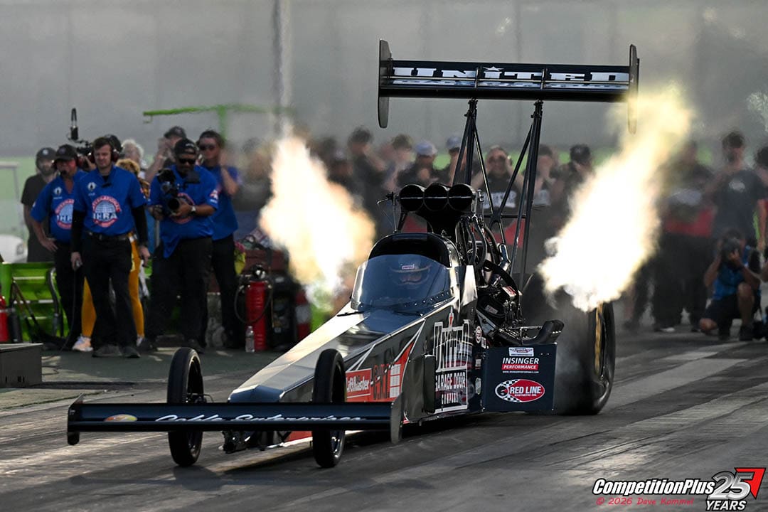 Top Fuel Driver Gary Pritchett starting off the line in the Foley Racing dragster in Columbus
